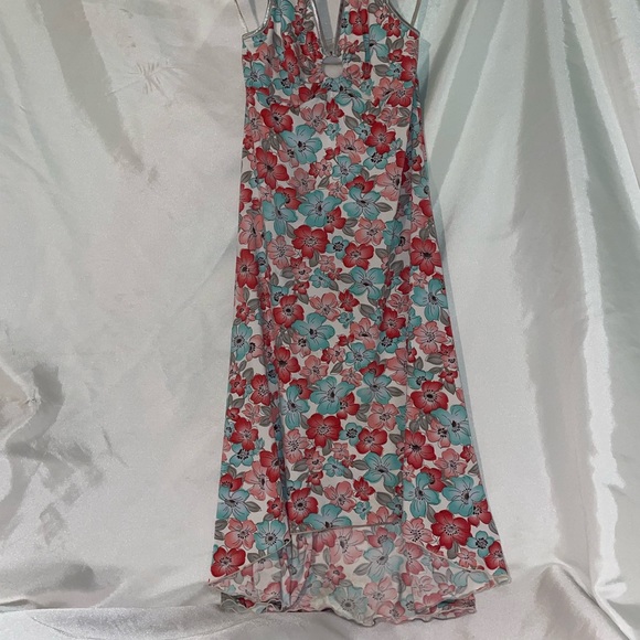 Cute pink & blue flower printed
mini dress! - Picture 2 of 5